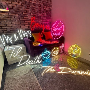 Custom Neon Sign | Neon Sign | Personalized Gifts | Wedding Signs | Name Sign | Neon Flex | Home Decor | Wall Decor | Aesthetic Room Decor