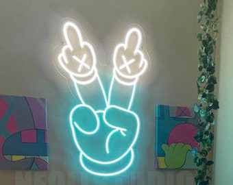 ハンドネオンサイン、カスタムネオンサイン、ネオンサインベッドルーム、LEDネオンライト