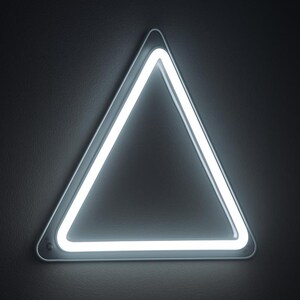 Minimalist Geometric Custom Neon Sign, Clean White Personalized LED Light, Bold Abstract Wall Art, Sleek Modern Home Decor