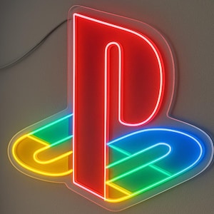 Stacked Colorful Custom Neon Sign, Retro-Inspired Gamer Style Personalized LED Light, Bold Iconic Wall Art, Vibrant Modern Home Decor
