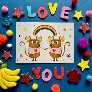 Pride Mice Greeting Card