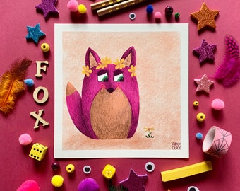 Pink Fox I Fine Art Print