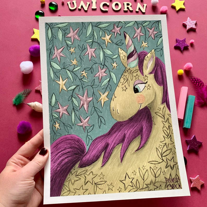 Unicorn Make A Wish I Fine Art Print image 2