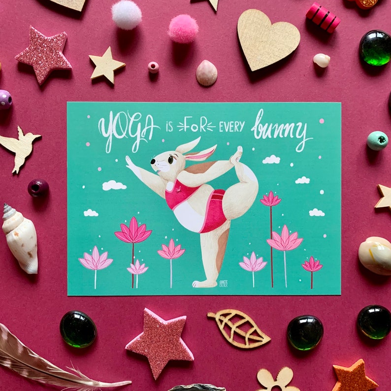 Yoga is for every Bunny Postcard image 1