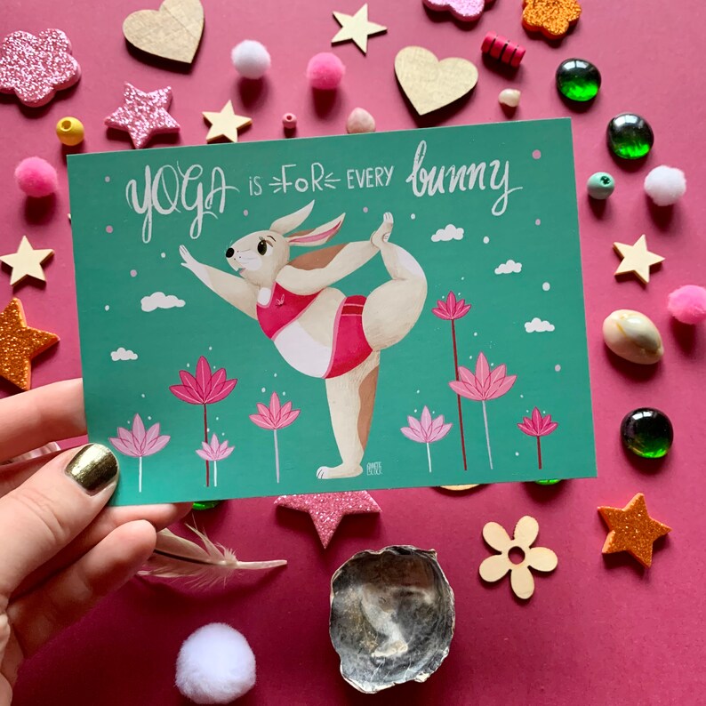 Yoga is for every Bunny Postcard image 3