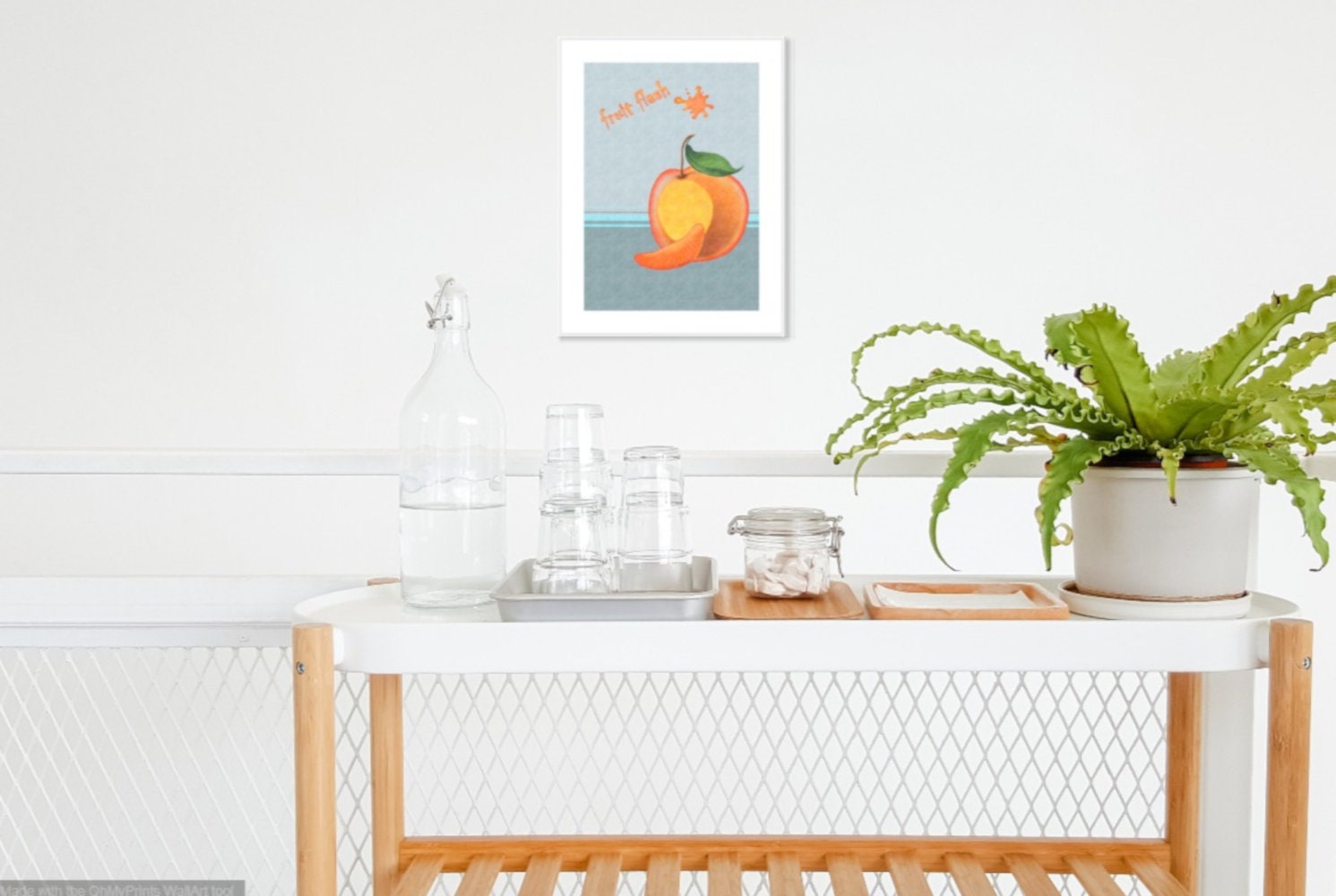 Naranja impresión para la cocina A4 fruta en la pared | Etsy