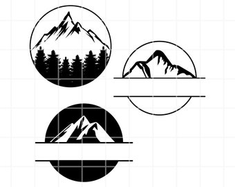 Mountain Monogram SVG, PNG, Clipart. Cricut Cut Files (Digital Download)