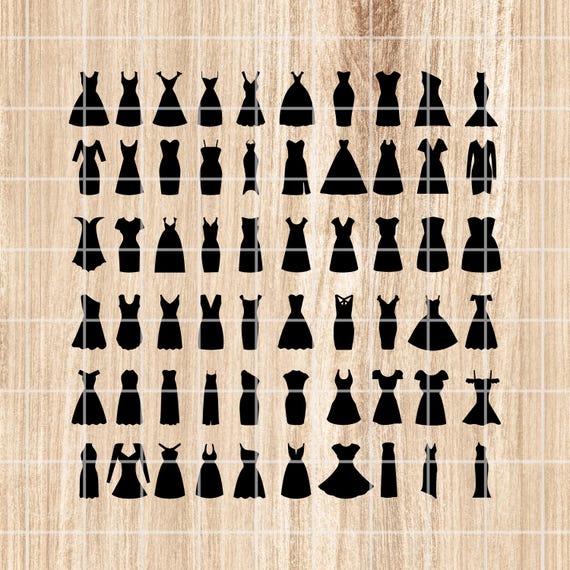 Dress Silhouette Clipart SVG, PNG, AI. Women's Fashion Vector Cut Files  (digital Download) - Etsy