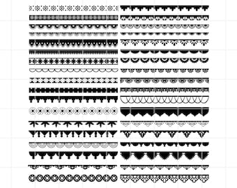 Bordure en dentelle bordure SVG PNG Clipart (téléchargement numérique)