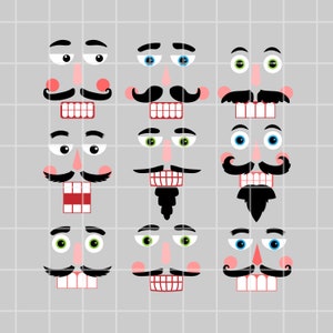 Nutcracker Face SVG. Nutcracker face png. Nutcracker face clipart. Nutcracker face cut file. Nutcracker face cutting set. Nutcracker svg.