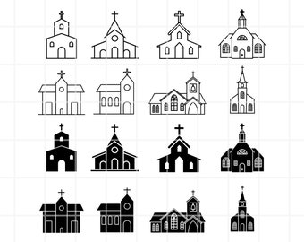Church SVG, PNG, AI, Clipart Bundle. Religion Vector Cut files (Digital Download)