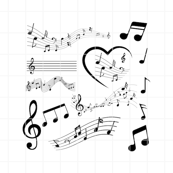 Musical Notes Svg. Music Keys Svg. Music Silhouette Svg. - Etsy