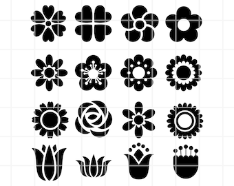 Floral SVG, PNG, AI, Clipart Bundle. Flower Vector illustration Cut Files (Digital Download)