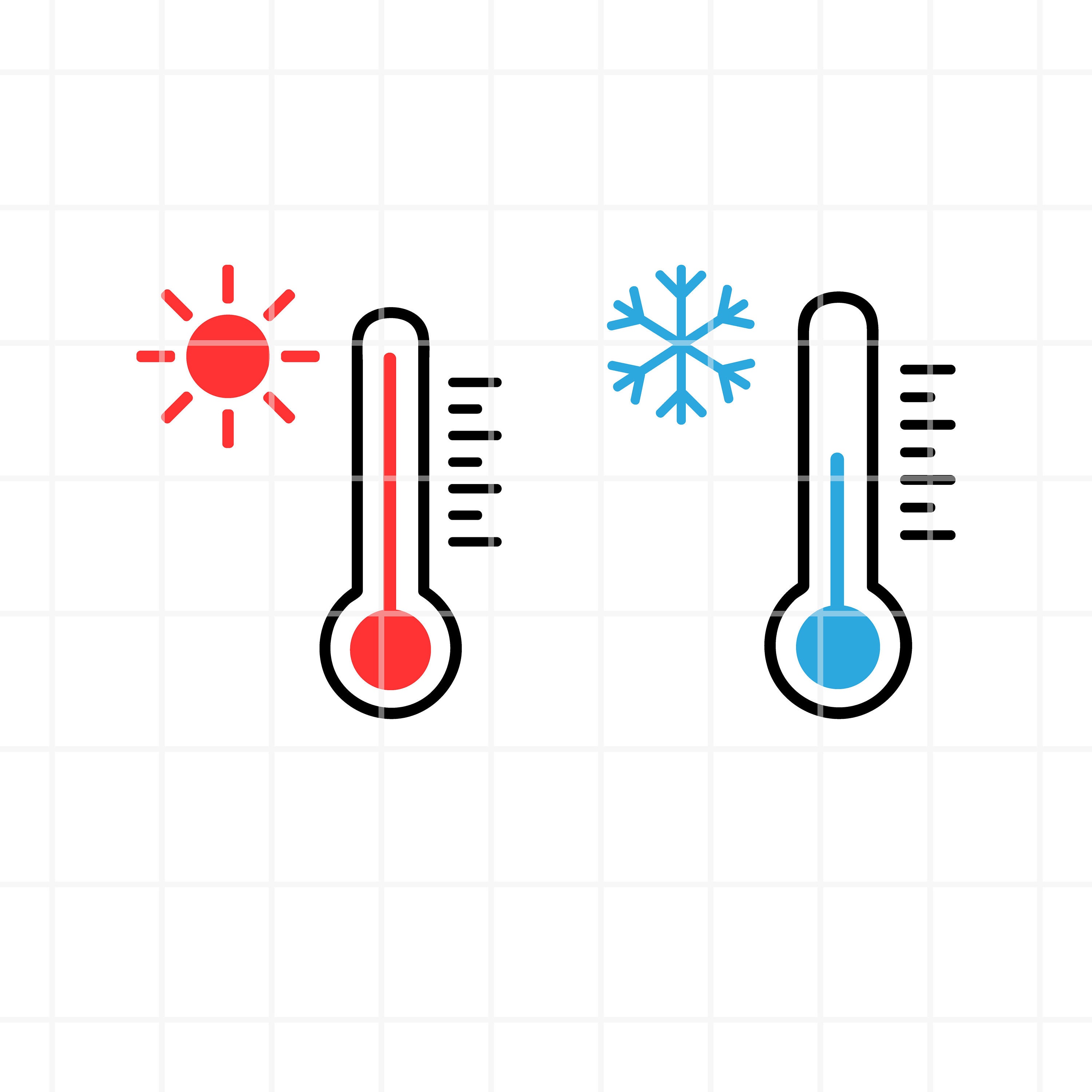 Thermometers Measuring Heat And Cold Temperature. Royalty Free SVG,  Cliparts, Vectors, and Stock Illustration. Image 98264387.