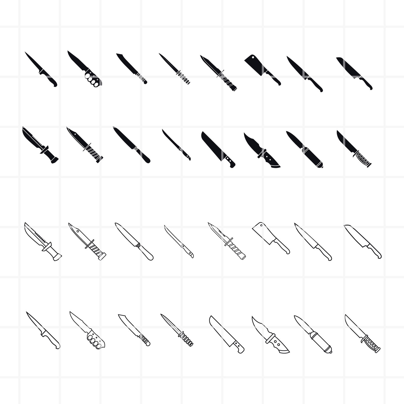 Knife SVG. Knife Png. Knife Clipart. Knife Cut File. Knife Cutting Set