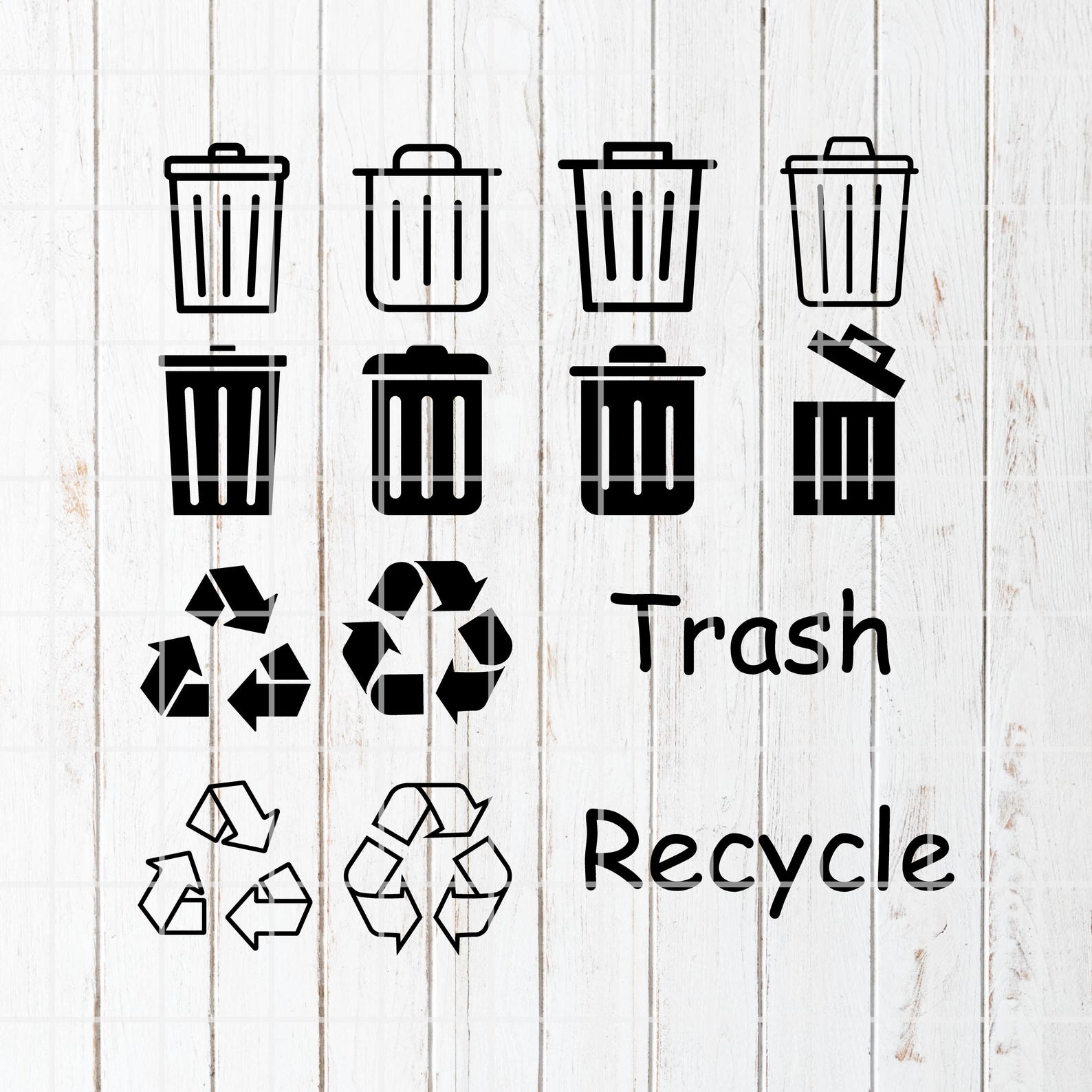 Trash Svg. Trash and Recycle SVG. Recycle Svg. Trash Cut File. Trash ...