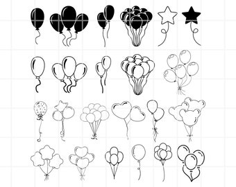 Ballons Svg. Ballons Png. Ballons Clipart. Luftballons Schnittdatei. Luftballons Schneideset. Ballons cricut. Ballon svg. Geburtstagsballon Svg,Png.