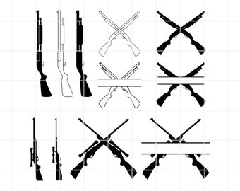 Shotgun SVG, PNG, AI, Clipart Bundle. Hunting Rifle vector files(Digital Files)