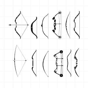 Pode incluir: Um conjunto de oito ilustrações em preto e branco de diferentes tipos de arcos. Os arcos são todos desenhados em um estilo simples e minimalista.