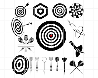 Dart SVG, PNG, AI, Clipart Set, Dartboard vector Cut Files (Digital Download)