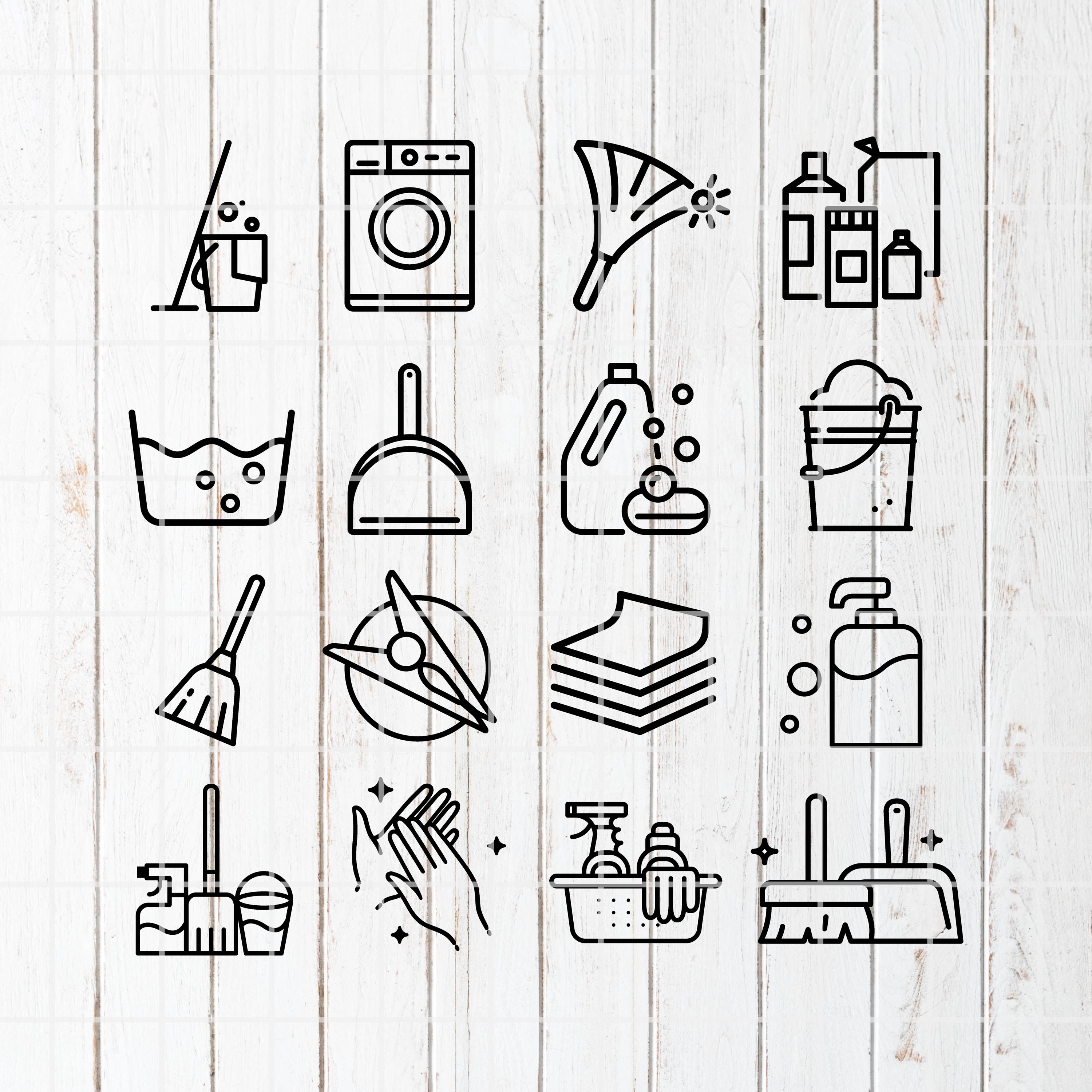 Cleaning Icon SVG, PNG, AI, Clipart Bundle. Vector Illustration File ...