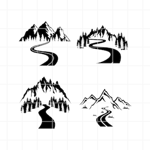 Highway in mountains SVG. Highway in mountains png. Highway in mountains clipart. Highway in mountainscut file. Forest road svg. Road png.