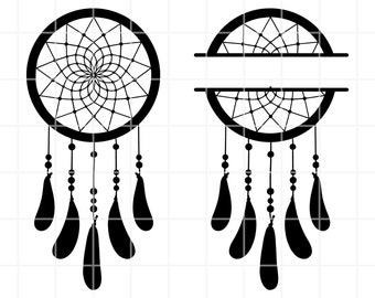 Dreamcatcher SVG, PNG, Ai, Clipart. Split Monogram Vector illustration Cut Files (Digital Download)