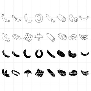 Sausages SVG. Sausages png. Sausages clipart. Sausages cut file. Sausages cutting set. Sausages cricut. BBQ svg. Bbq png. Bbq clipart.
