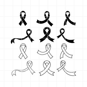 Awareness Ribbon SVG, PNG, AI, eps Clipart set. Cancer Survivor vector File (Digital Download)