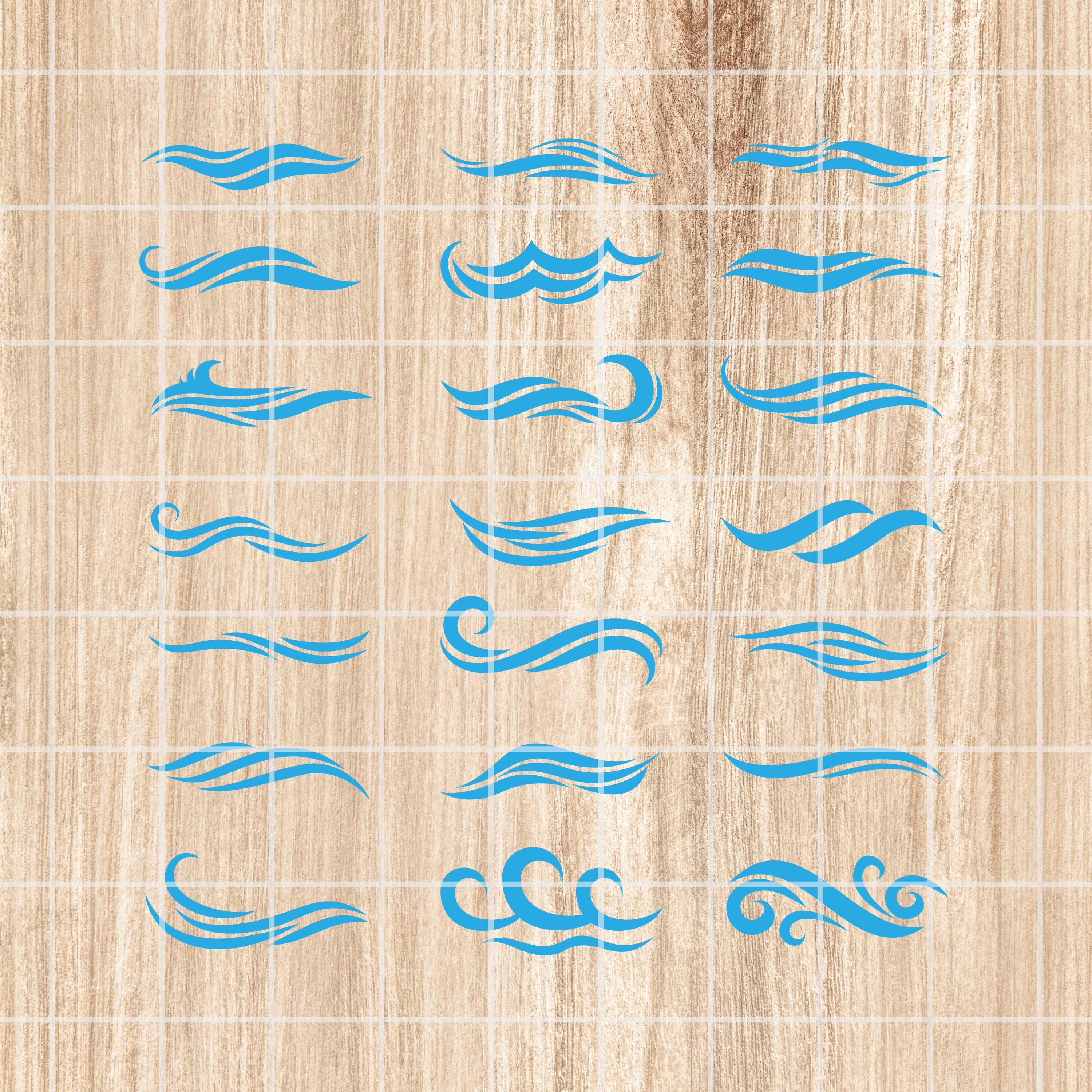 Ocean Wave SVG, PNG, AI, Clipart Bundle. Vector Cut Files (digital ...