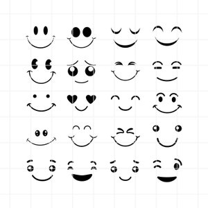 Smiley Face SVG Clipart, Happy Face PNG, EPS (digital Download) - Etsy