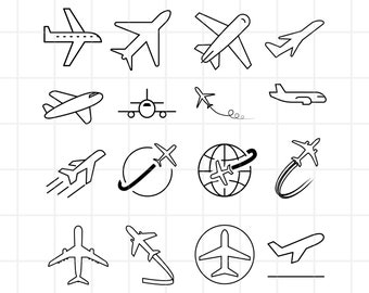 Airplane SVG Bundle, Aircraft PNG, Clipart Files (Digital Download)