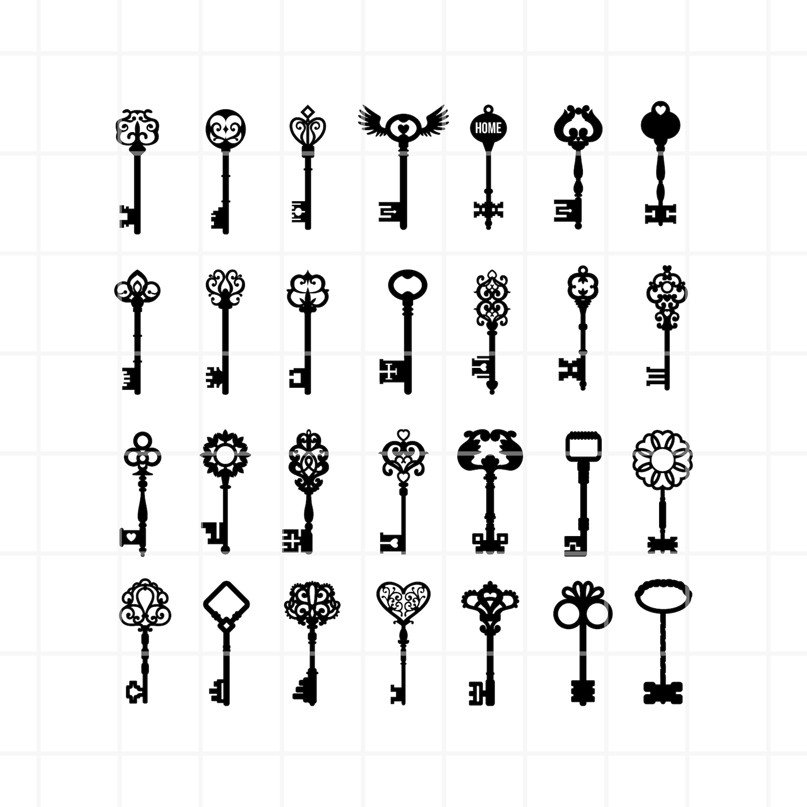 Vintage Key Svg. Vintage Key Clip Art. Vintage Key Cutting Files. Magic Key Svg. Key Clipart