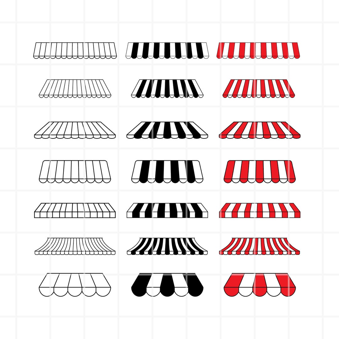 Striped Awnings SVG. Striped Awnings Png. Striped Awnings Cut File