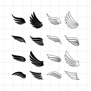 angel wing svg, wings svg, svg files for cricut, wings silhouette, wing cut file, wing vector, Wing SVG Bundle, Wing SVG. angel wings svg.