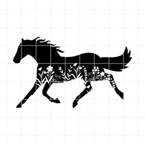Floral Horse svg. Horse svg. Farmhouse svg. Floral Horse png. Floral Horse clipart. Floral Horsecut file. Floral Horse cricut. Silhouette.