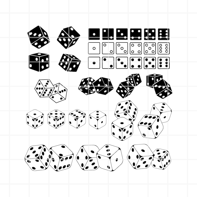 Dice SVG. Dice Png. Dice Cut File. Dice Clipart. Dice Cutting Set. Dice