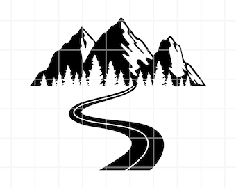 Mountain Highway SVG, PNG, AI, Clipart. Mountain Road Vector illustration Cut files (Digital Download)