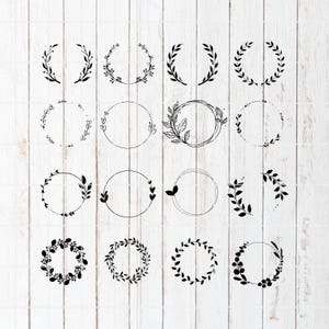 Wreath svg. Floral Wreath cut file. Wedding wreath clipart. Wreath cutting set. Laurel Wreath cricut. Wreath clipart. Wreath cut file. image 2