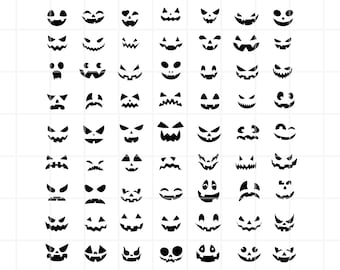 Pumpkin face Svg. Pumpkin face clip art. Pumpkin face cut files. Pumpkin face cutting files. Cute Halloween Faces Svg.  Pumpkin Clipart Pack