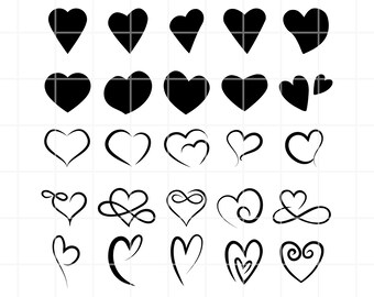 Heart SVG, PNG, Ai, Clipart Bundle. Love Designs, Vector illustration Cut Files (Digital Download)