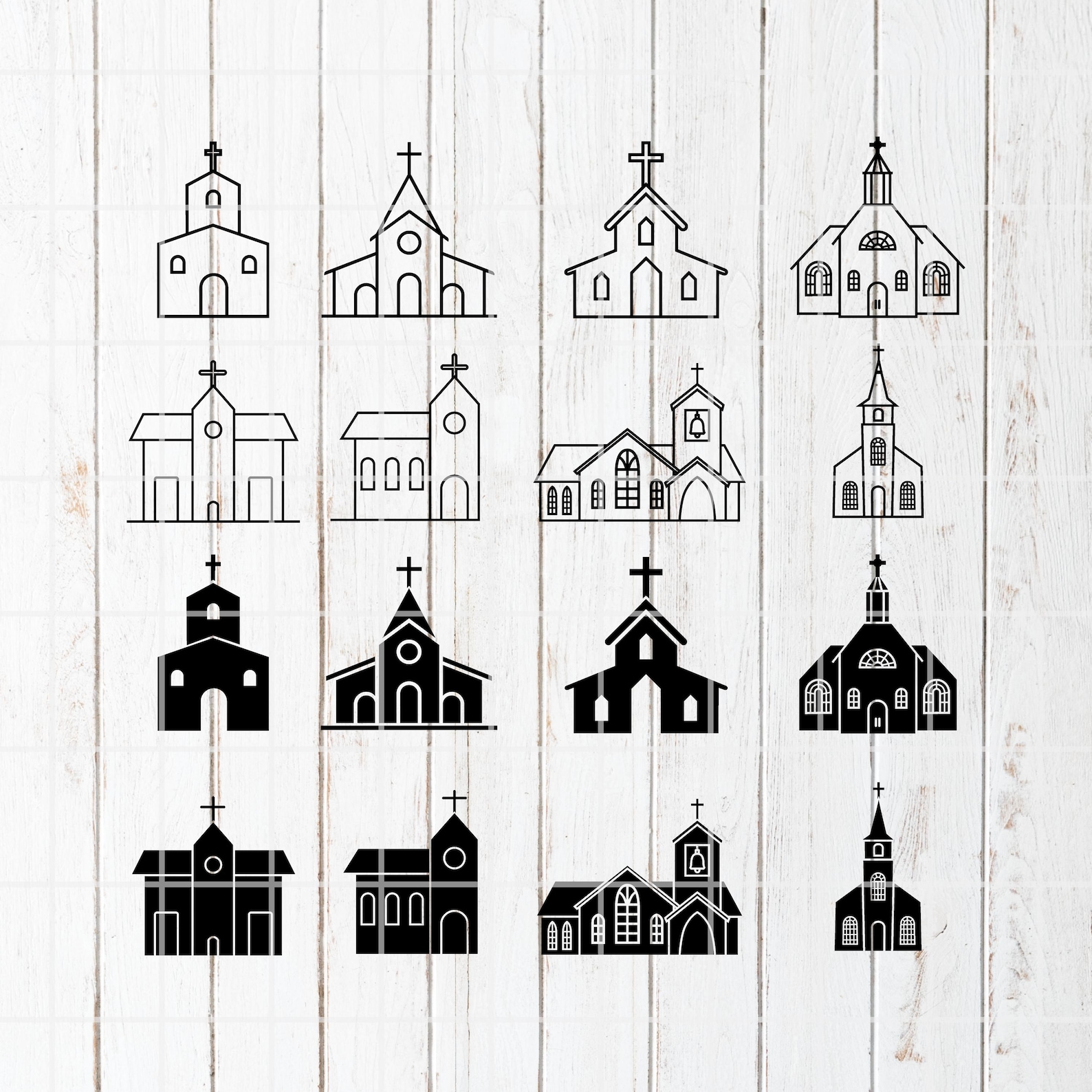 Church SVG Bundle, Religion Clipart (digital Download) - Etsy