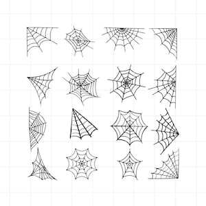Clipart ragnatela. Cobweb svg file. File di taglio degli spider. Siluetta di Halloween. ClipArt Webs. Disegno. File Png. Eps. Sagoma. Cricut.