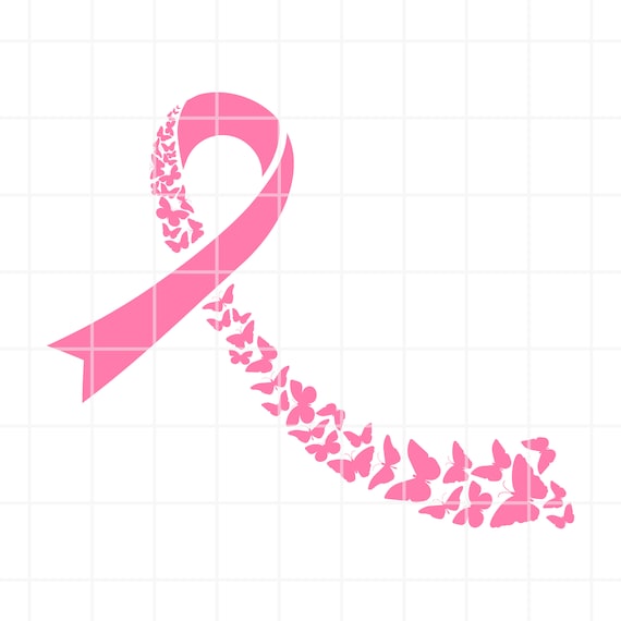 Butterflies Cancer Ribbon SVG. Cancer Fundraiser Svg. Ribbon | Etsy