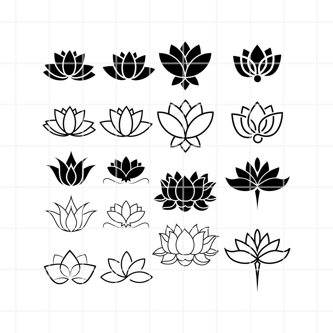 Lotus Svg. Lotus Cut Files. Lotus Svg Bundle. Lotus Svg Files. Etsy