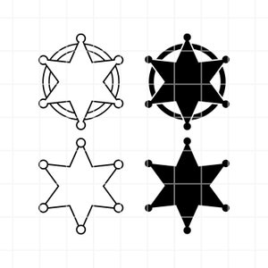 Sheriff badge Svg. Sheriff badge svg. Sheriff ster clipart. Sheriff ster geknipt bestand. Sheriff ster snijden set. Sheriff ster cricut. Vector.