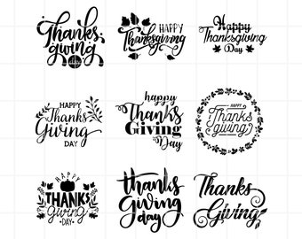 Happy Thanksgiving SVG, PNG, AI Clipart Bundle. Vector illustration Cut files (Digital Download)