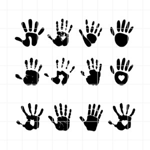 Handprint SVG. Handprint png. Handprint clipart. Handprint cut file. Handprint cricut. Handprint cutting set. Hand svg. Hand png. Vector.