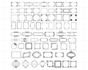 Vintage Decorative Frames SVG, PNG, AI, Clipart. Ornaments, Wedding Frame vector (Digital Download)