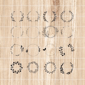 Wreath svg. Floral Wreath cut file. Wedding wreath clipart. Wreath cutting set. Laurel Wreath cricut. Wreath clipart. Wreath cut file. image 3